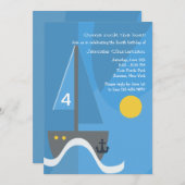 Sailboat Geburtstagsparty Einladung (Vorne/Hinten)