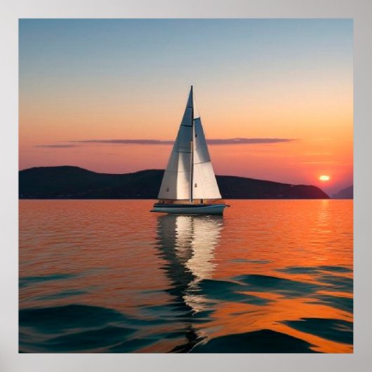 Sailboat Gliding auf Calm Waters Poster (Vorne)
