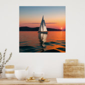 Sailboat Gliding auf Calm Waters Poster (Küche)