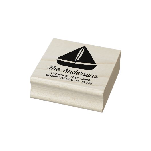 Sailboat Graphic Rücksendeadresse Gummistempel (Stempel)