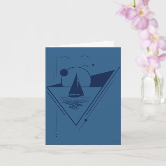 Sailboat greeting card karte (Orchidee)