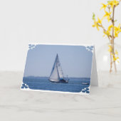 Sailboat Grußkarte Karte (Gelbe Blume)