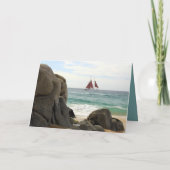 Sailboat Grußkarte Karte (Rückseite)