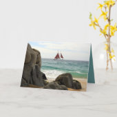 Sailboat Grußkarte Karte (Gelbe Blume)