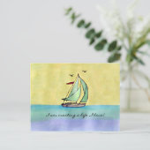 Sailboat - "Ich erschaffe ein Leben in meiner Lieb Postkarte (Stehend Vorderseite)