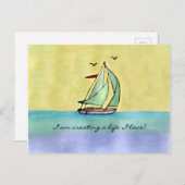 Sailboat - "Ich erschaffe ein Leben in meiner Lieb Postkarte (Vorne/Hinten)