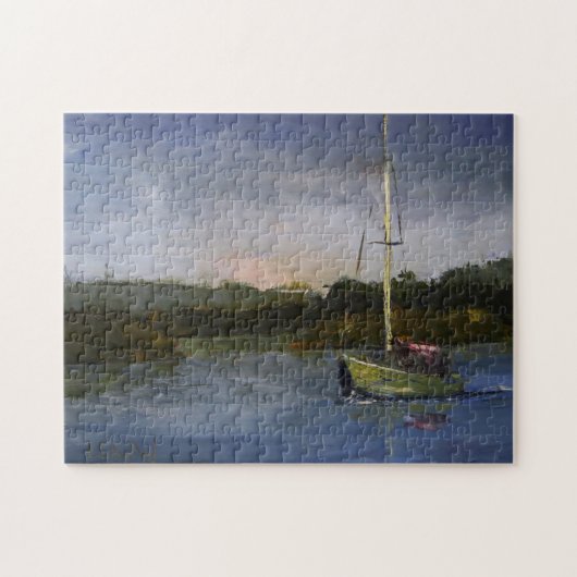 Sailboat Impressionistische Original Kunst Herausf Puzzle (Horizontal)