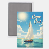 Sailboat in Cape Cod Massachusetts Travel Magnet (Vorderseite/Rückseite)