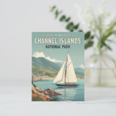 Sailboat in Channel Islands National Park Postkarte (Stehend Vorderseite)