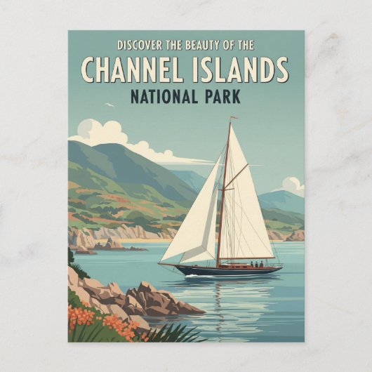 Sailboat in Channel Islands National Park Postkarte (Vorderseite)