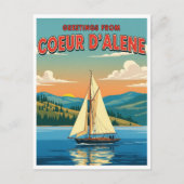 Sailboat in Coeur D'Alene Idaho Postcard Postkarte (Vorderseite)