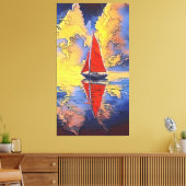 Sailboat in der Malerei Stil Canvas Print Leinwanddruck (Insitu (Wohnzimmer))