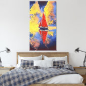Sailboat in der Malerei Stil Canvas Print Leinwanddruck (Insitu (Schlafzimmer))
