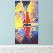 Sailboat in der Malerei Stil Canvas Print Leinwanddruck (Insitu (Holzboden))