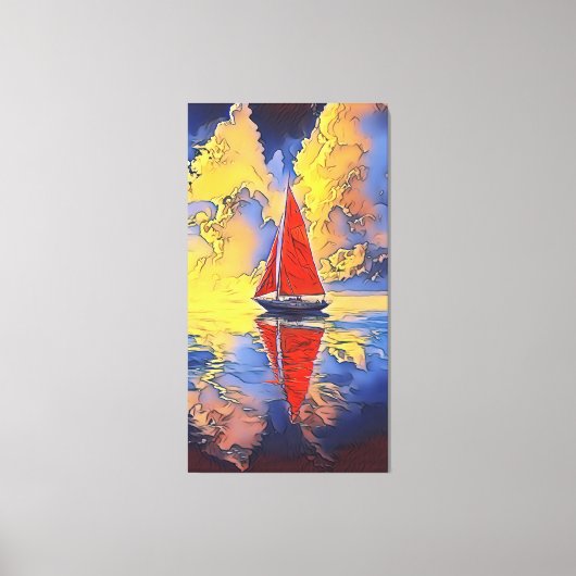 Sailboat in der Malerei Stil Canvas Print Leinwanddruck (Vorderseite)