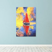 Sailboat in der Malerei Stil Canvas Print Leinwanddruck (Insitu (Holzboden))