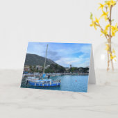 Sailboat in Harbour Korinth Griechenland Karte (Gelbe Blume)