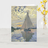 Sailboat in Le Petit-Gennevilliers von Claude Mone Karte (Gelbe Blume)