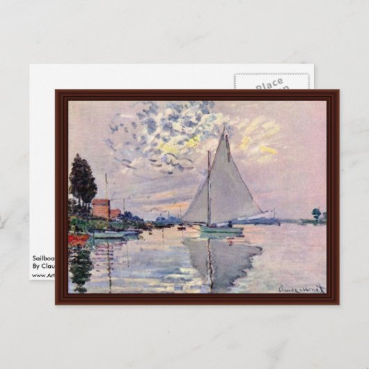 Sailboat in Le Petit-Gennevilliers von Claude Mone Postkarte (Vorne/Hinten)