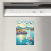Sailboat in Mallorca Spain Travel Magnet (In Situ (Geschirrspüler))
