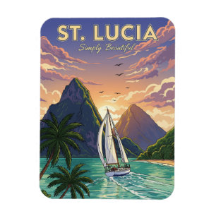Sailboat in St. Lucia Karibik Reise Magnet
