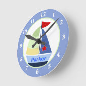 Sailboat Kinderzimmer Room Custom Wall Clock Runde Wanduhr (Winkel)