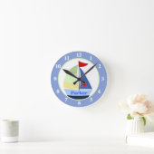 Sailboat Kinderzimmer Room Custom Wall Clock Runde Wanduhr (Zuhause)