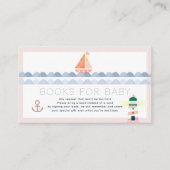 Sailboat & Lighthouse Rosa Bücher für Babydusche Begleitkarte (Vorderseite)