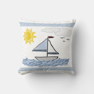 Sailboat Linen Kissen