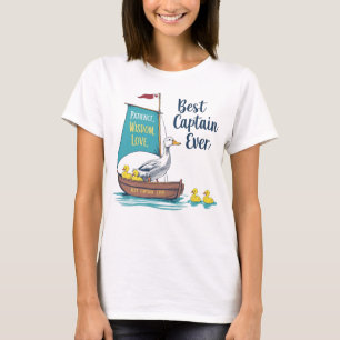 Sailboat Mama Duck & Babies - Kinderreise Kunst T-Shirt