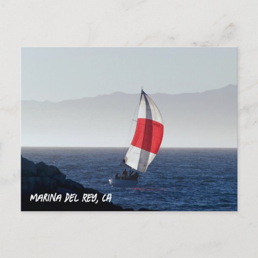 Sailboat - Marina Del Rey, CA Postkarte (Vorderseite)