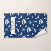 Sailboat & Marine Life Pattern Badhandtuch Set (Handtuch)