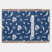 Sailboat & Marine Life Pattern Decke (Vorderseite)