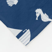 Sailboat & Marine Life Pattern Fleecedecke (Ecke)
