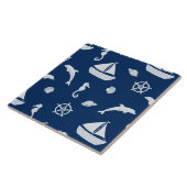 Sailboat & Marine Life Pattern Fliese (Seite)