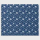 Sailboat & Marine Life Pattern Geschenkpapier (Flach)