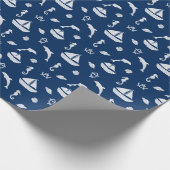 Sailboat & Marine Life Pattern Geschenkpapier (Ecke)