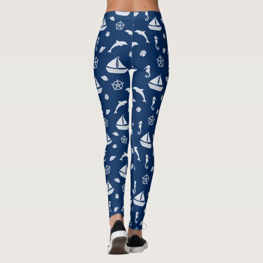 Sailboat & Marine Life Pattern Leggings (Rückseite)