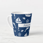 Sailboat & Marine Life Pattern Milchtasse (Linke Ecke)