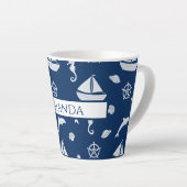 Sailboat & Marine Life Pattern Milchtasse (Rechte Ecke)