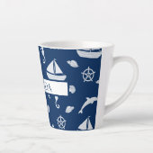 Sailboat & Marine Life Pattern Milchtasse (Rechts)