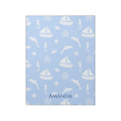 Sailboat & Marine Life Pattern Notizblock (Rotiert)