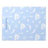 Sailboat & Marine Life Pattern Notizblock (Vorderseite)