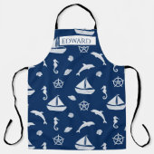 Sailboat & Marine Life Pattern Schürze (Vorderseite)