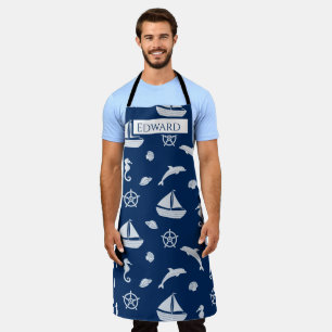 Sailboat & Marine Life Pattern Schürze
