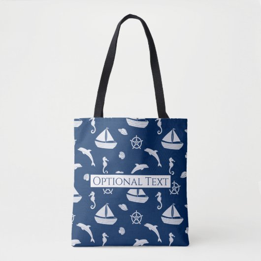 Sailboat & Marine Life Pattern Tasche (Vorderseite)