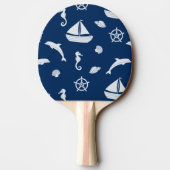 Sailboat & Marine Life Pattern Tischtennis Schläger (Rückseite)