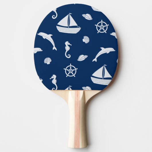 Sailboat & Marine Life Pattern Tischtennis Schläger (Vorderseite)