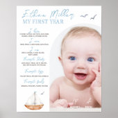 Sailboat Milestone Foto Zeichen Poster (Vorne)