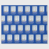 Sailboat mit blauer Rahmen Geschenkpapier (Flach)